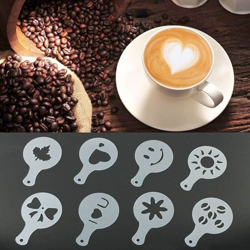 Coffee Art Stencils PP Templates (16pcs)
