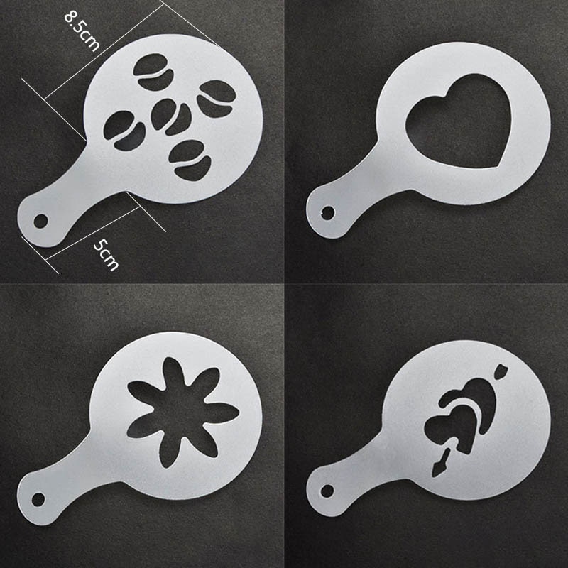 Coffee Art Stencils PP Templates (16pcs)