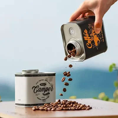 Coffee Bean Sealed Can Outdoor Camping Tin Box Food Grade Packaging Storage Fresh Breathing Tin Can Coffee Bean Sealed Can Outdoor Camping Tin Box Food Grade Packaging Storage Fresh Breathing Tin Can
