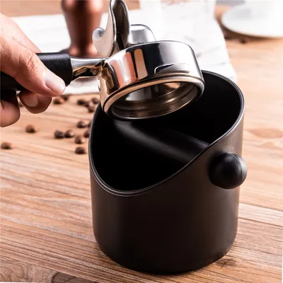 Coffee Knock Box with Rubber Bar