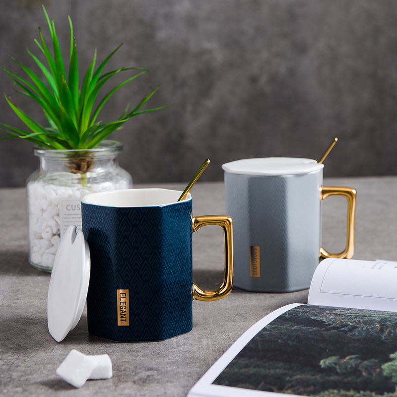 Coffee Mug with Lid Ceramic Drinkware