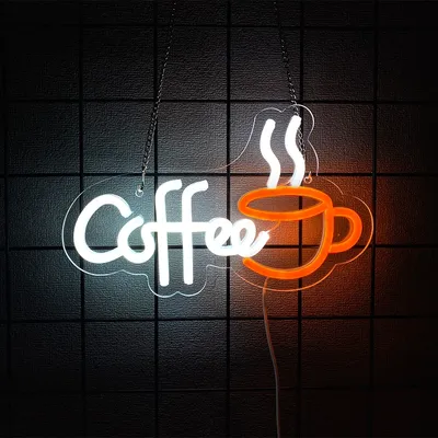 Coffee Neon Sign, Coffee Cup Led Sign Usb Power Supply Light, Suitable For Coffee Shop Business Decor, Coffee Lovers
