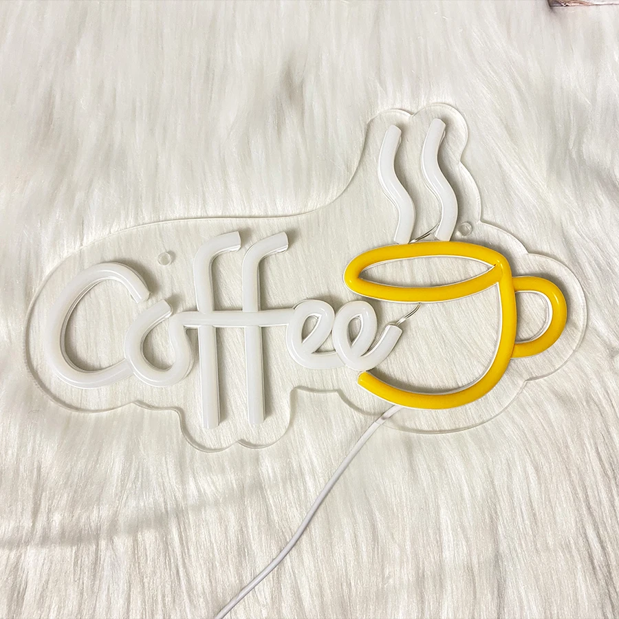 Coffee Neon Sign, Coffee Cup Led Sign Usb Power Supply Light, Suitable For Coffee Shop Business Decor, Coffee Lovers