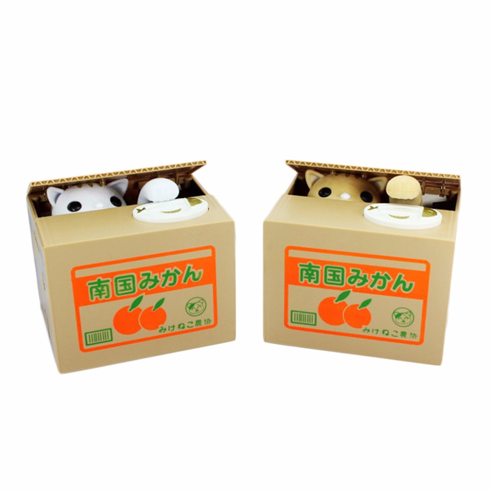 Coin Stealing Cat Money Box