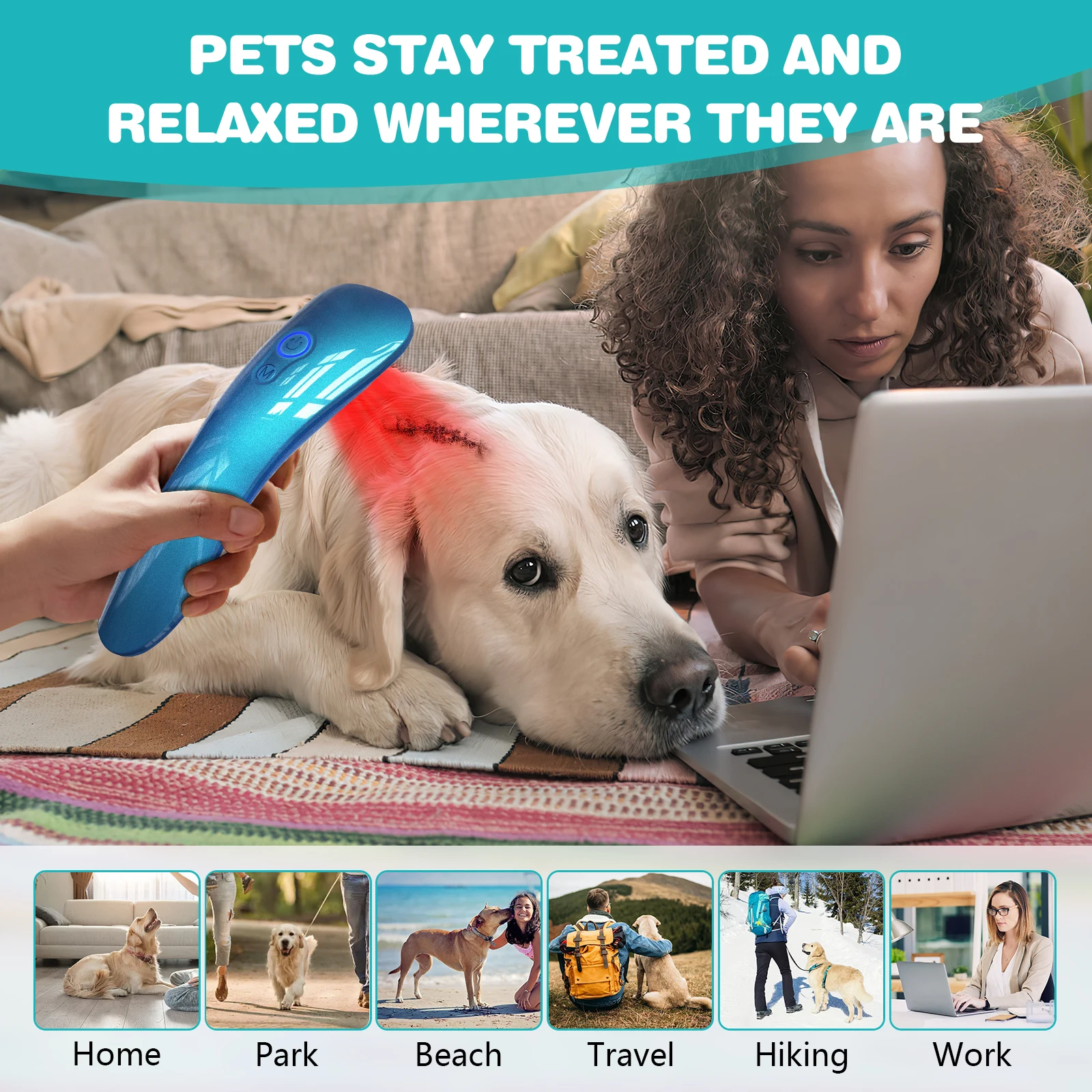 Cold Laser Therapy Vet Device 620nm Wavelength Handheld Red Light Therapy Pet for Arthritis Treatment Pain Relief&Skin