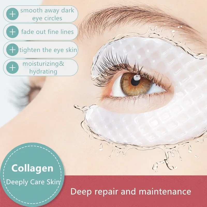 Collagen Eye Mask Wrinkle Remove Eyes Patches Firming Lifting Fade Fine Lines Hyaluronic Acid Moisturizing Smooth Eye Collagen Eye Mask Wrinkle Remove Eyes Patches Firming Lifting Fade Fine Lines Hyaluronic Acid Moisturizing Smooth Eye