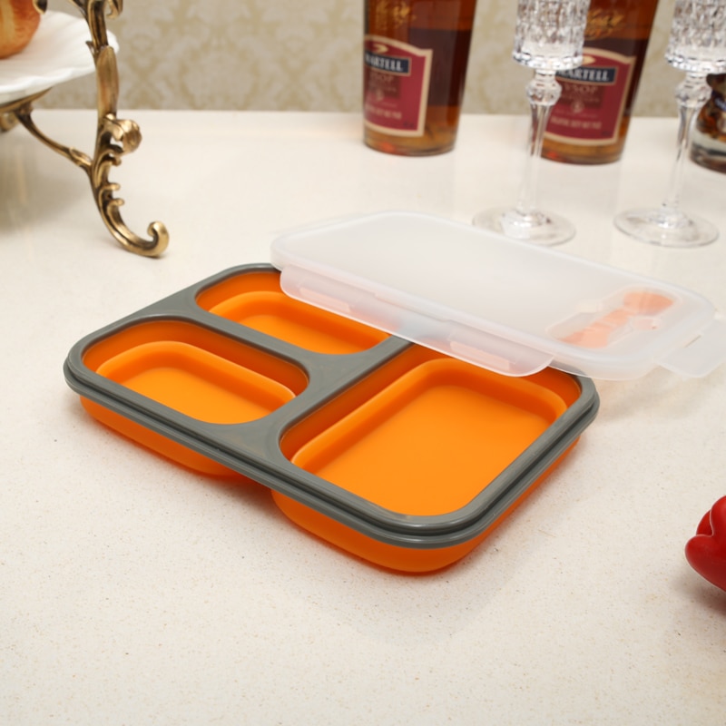 Collapsible 1100ml Silicone Bento Box