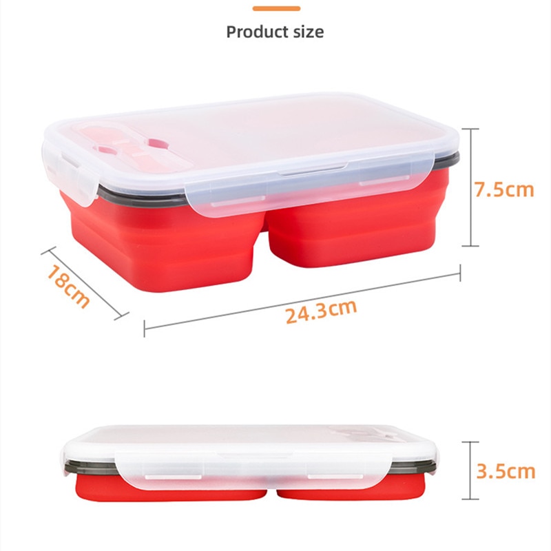 Collapsible 1100ml Silicone Bento Box