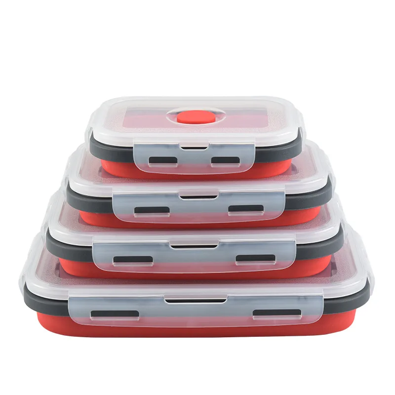 Collapsible Bento Box Food Grade Silicone Foldable Lunch Box Square Portable Refrigerator Microwave Oven Lunch Box Collapsible Bento Box Food Grade Silicone Foldable Lunch Box Square Portable Refrigerator Microwave Oven Lunch Box