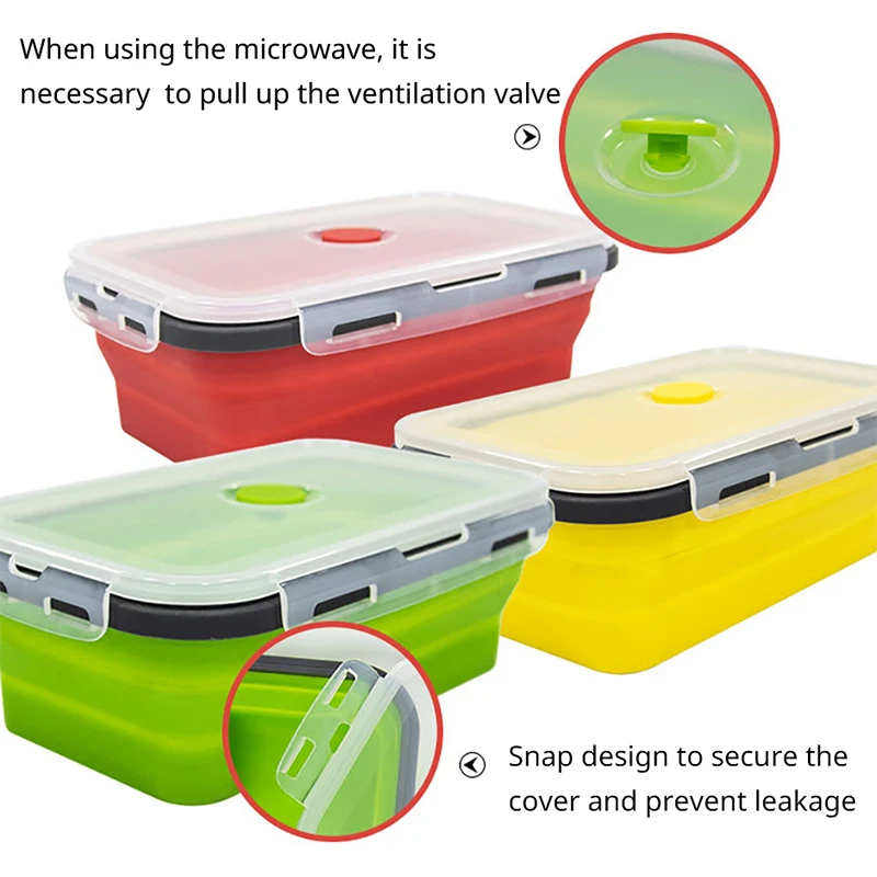 Collapsible Bento Box Food Grade Silicone Foldable Lunch Box Square Portable Refrigerator Microwave Oven Lunch Box Collapsible Bento Box Food Grade Silicone Foldable Lunch Box Square Portable Refrigerator Microwave Oven Lunch Box