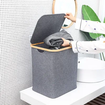 Collapsible Laundry Hamper with Lid