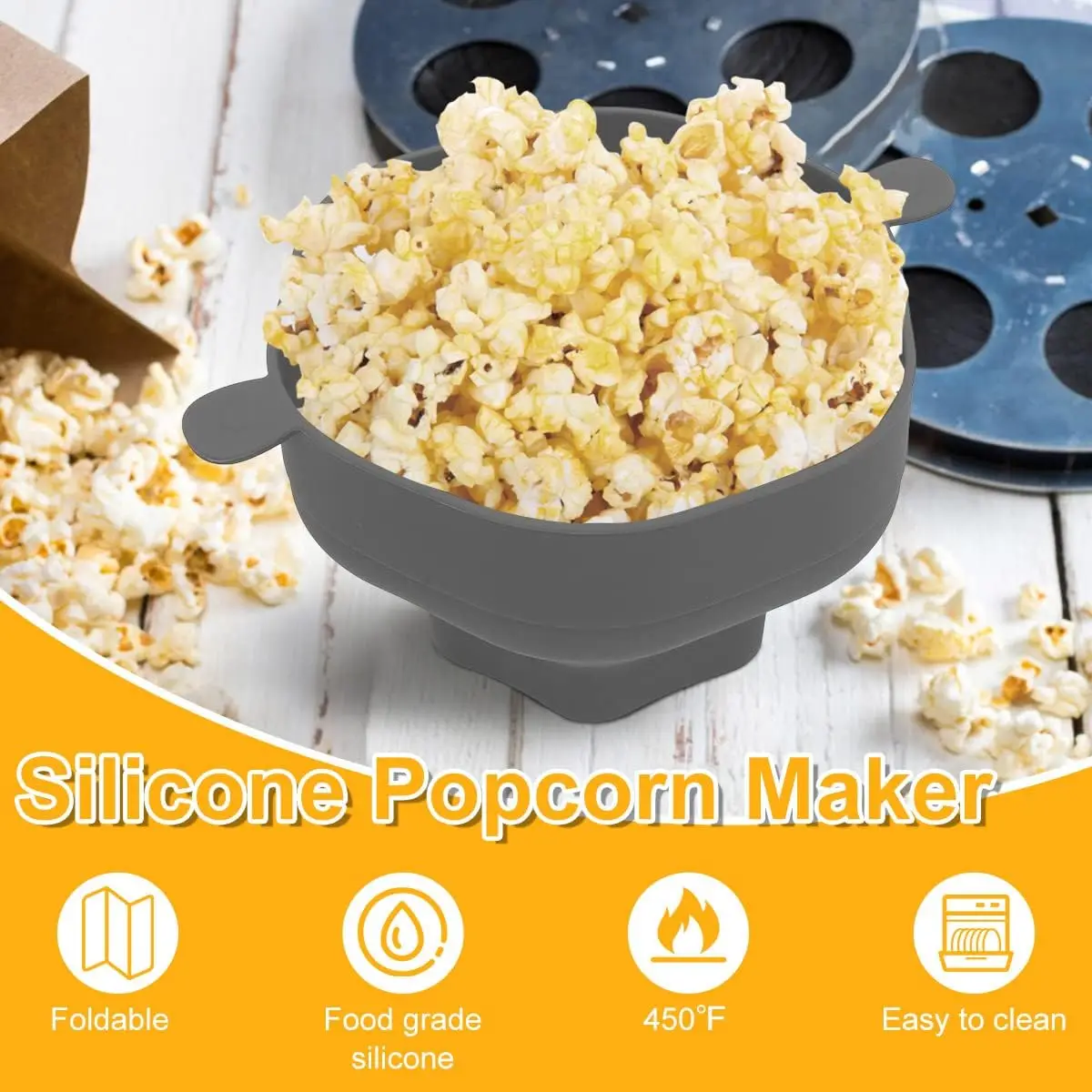 Collapsible Popcorn Microwave Bowl