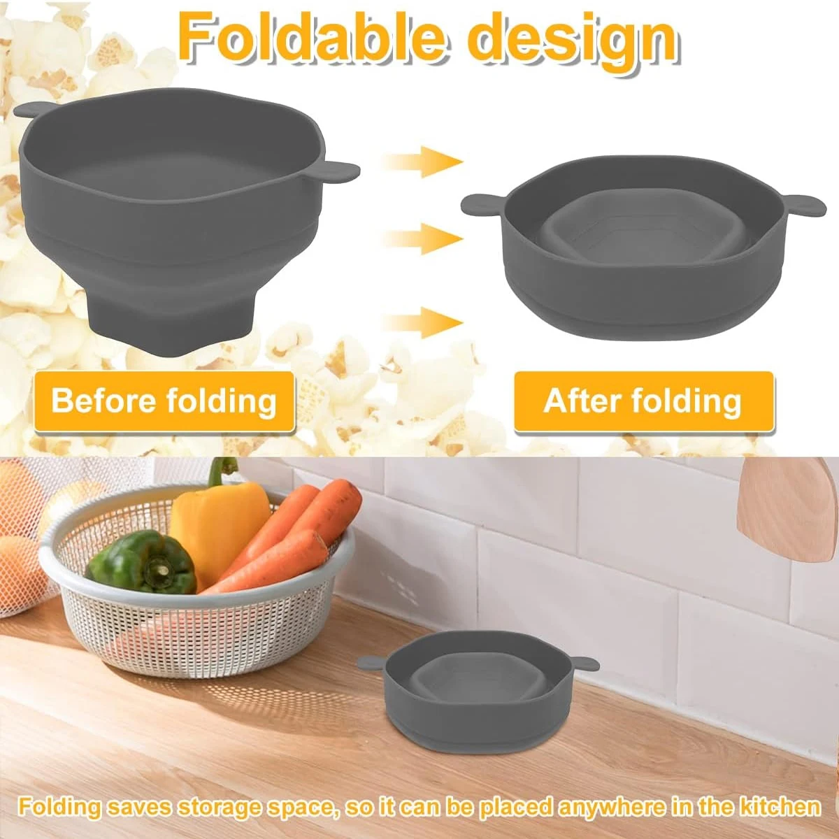 Collapsible Popcorn Microwave Bowl