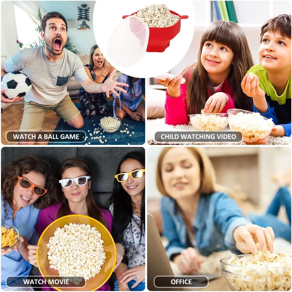 Collapsible Popcorn Microwave Bowl