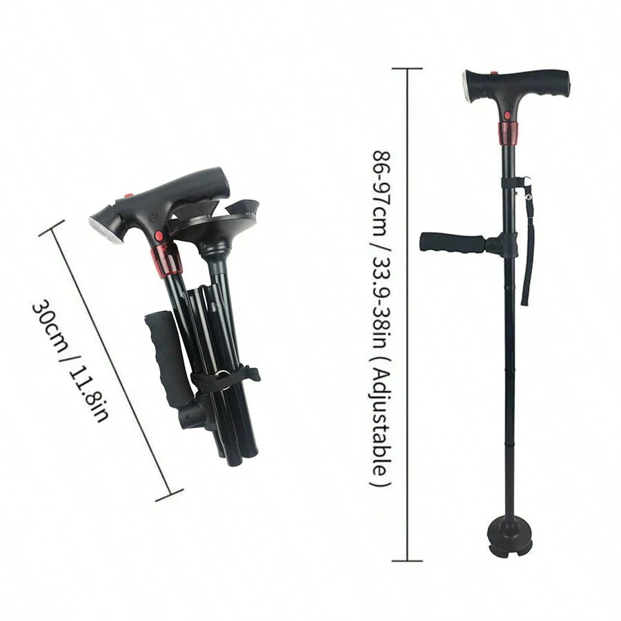 Collapsible Telescopic Folding Cane Elder Cane LED Walking Trusty Sticks Elder Crutches For Mothers The Elder Fathers Collapsible Telescopic Folding Cane Elder Cane LED Walking Trusty Sticks Elder Crutches For Mothers The Elder Fathers