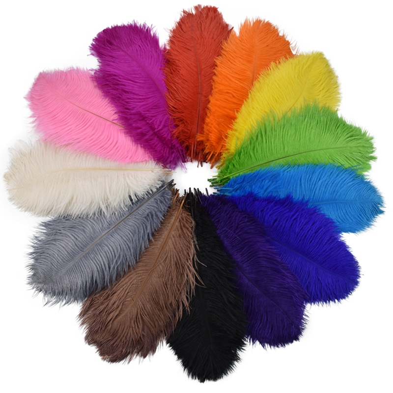 Colored Faux Ostrich Feathers (10 Pcs)