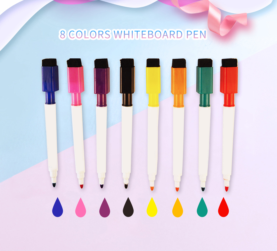 Colored Magnetic White Board Marker (8 pcs)