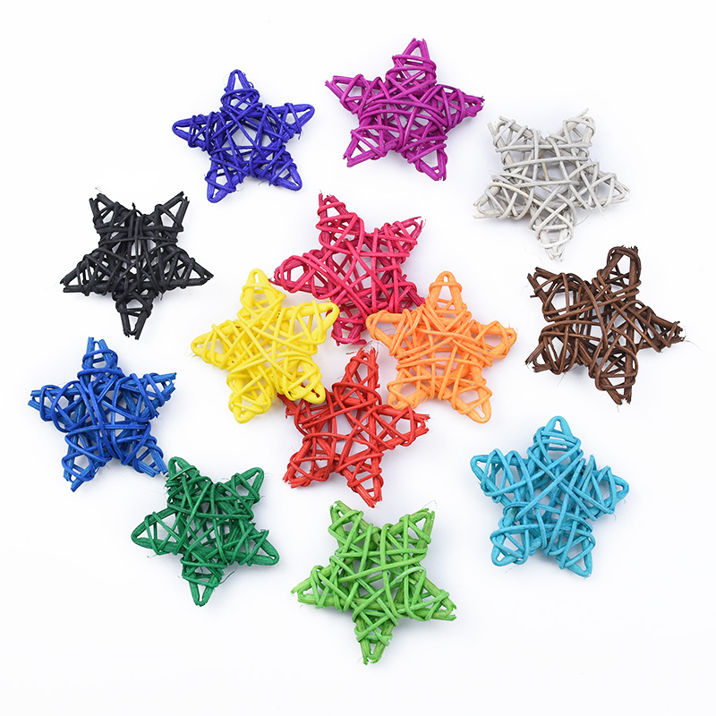 Colored Natural Rattan Stars (10pcs) Colored Natural Rattan Stars (10pcs)