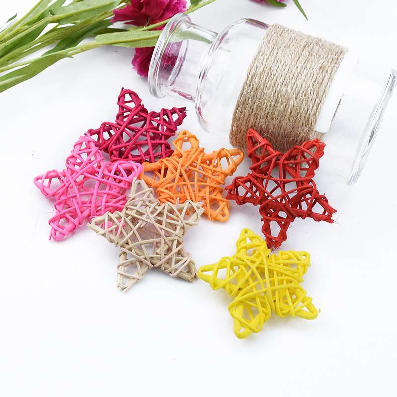 Colored Natural Rattan Stars (10pcs)