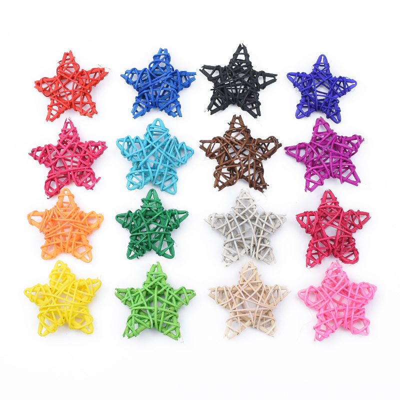 Colored Natural Rattan Stars (10pcs)