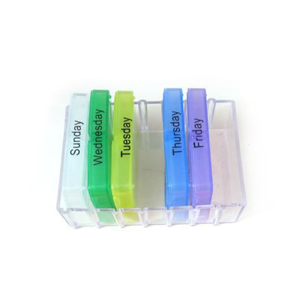 Colorful 28 Grid Weekly Pill Case