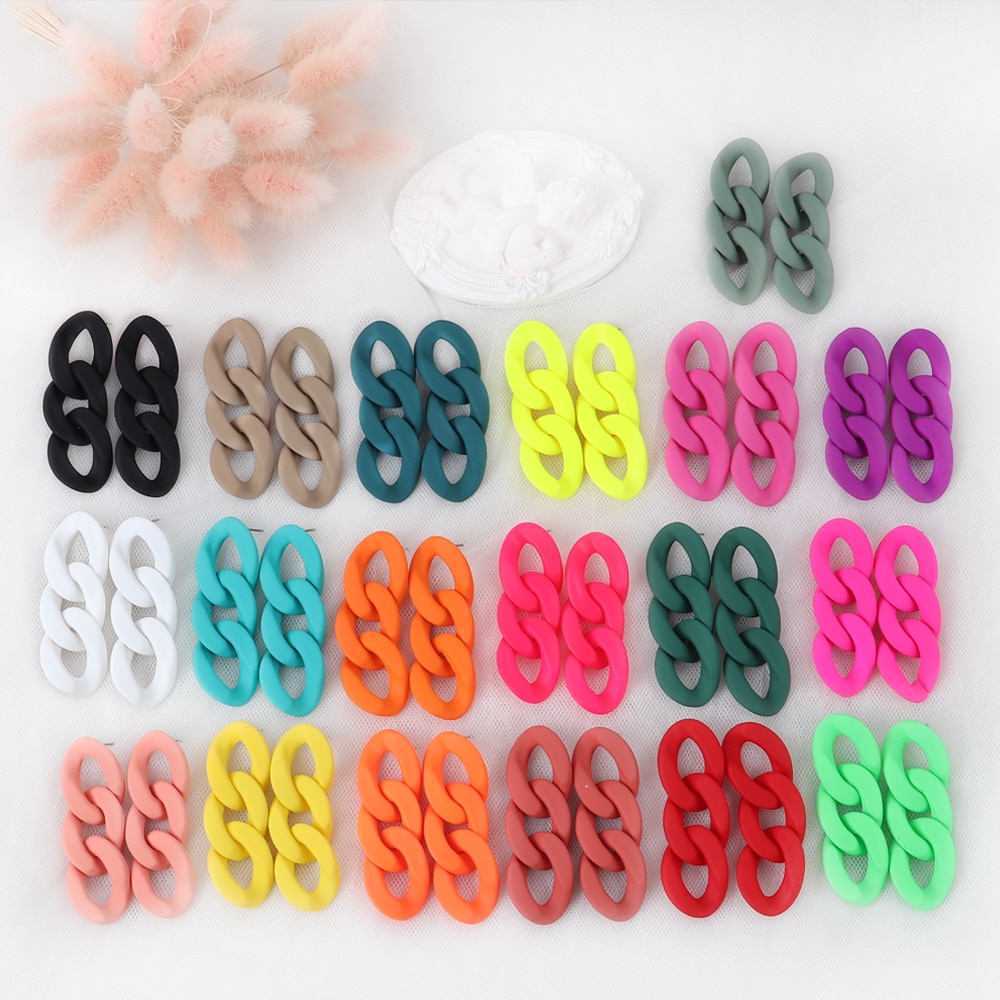 Colorful Acrylic Chain Link Earrings