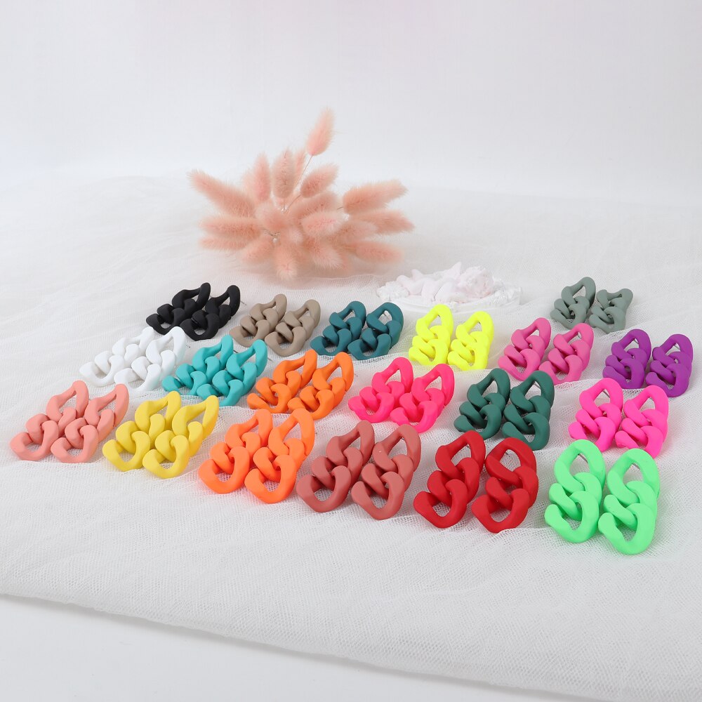 Colorful Acrylic Chain Link Earrings