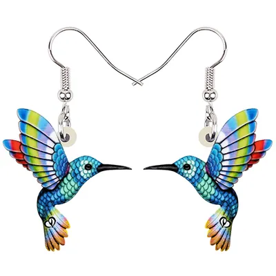 Colorful Acrylic Hummingbird Earrings Colorful Acrylic Hummingbird Earrings