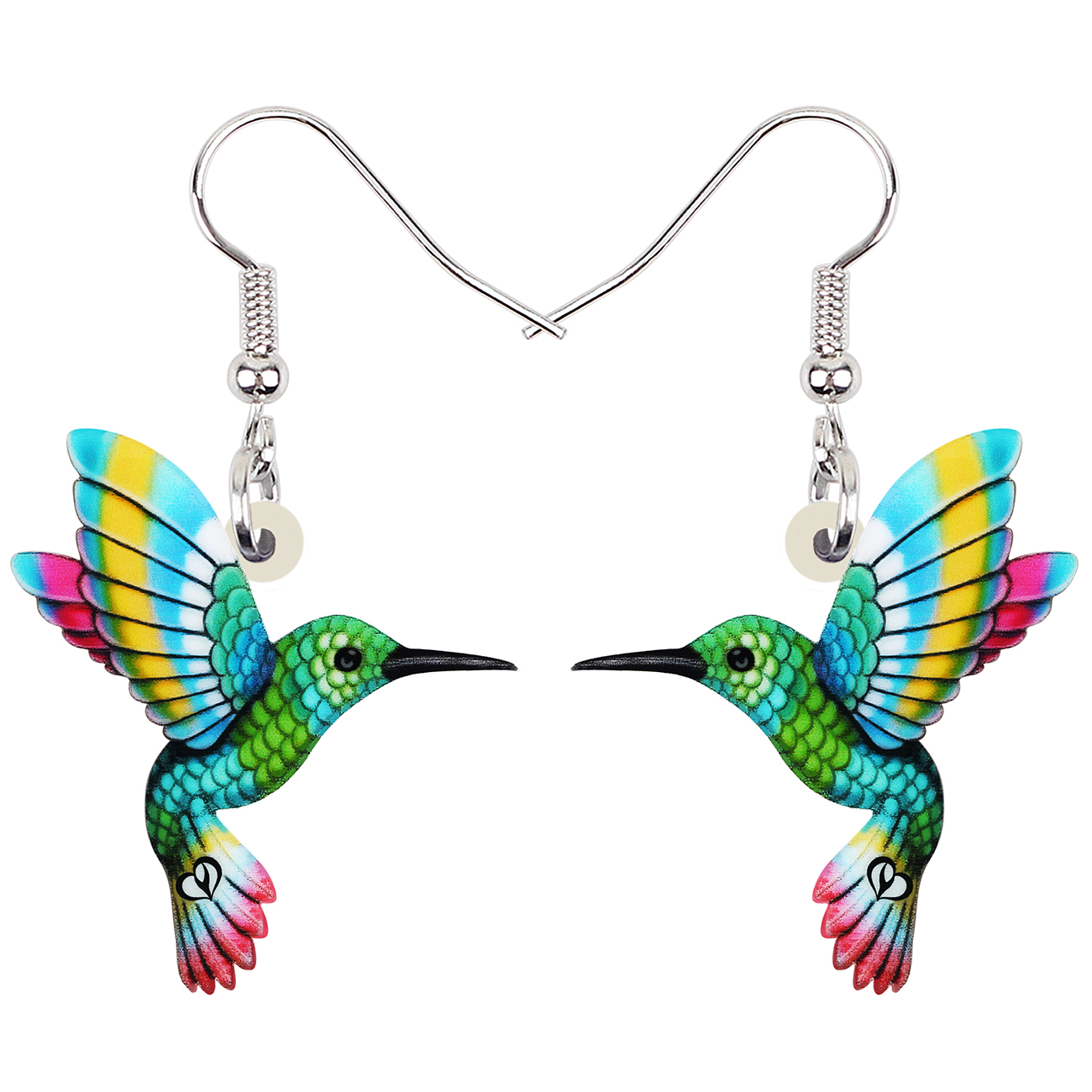 Colorful Acrylic Hummingbird Earrings Colorful Acrylic Hummingbird Earrings