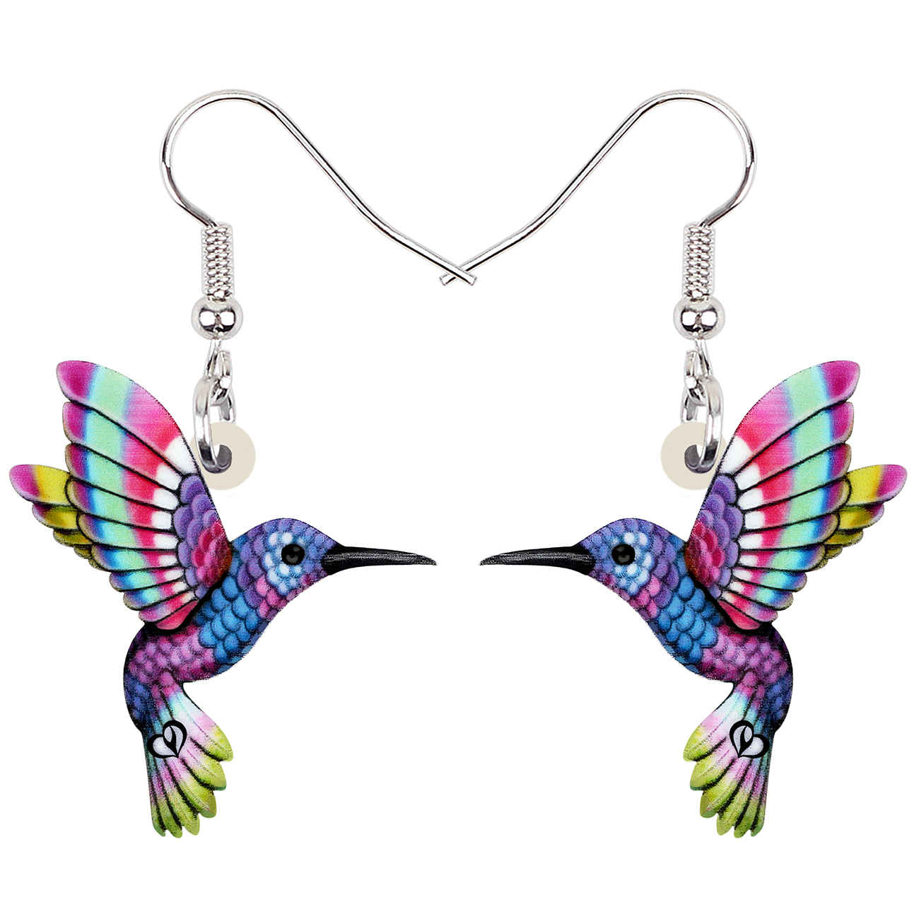 Colorful Acrylic Hummingbird Earrings Colorful Acrylic Hummingbird Earrings