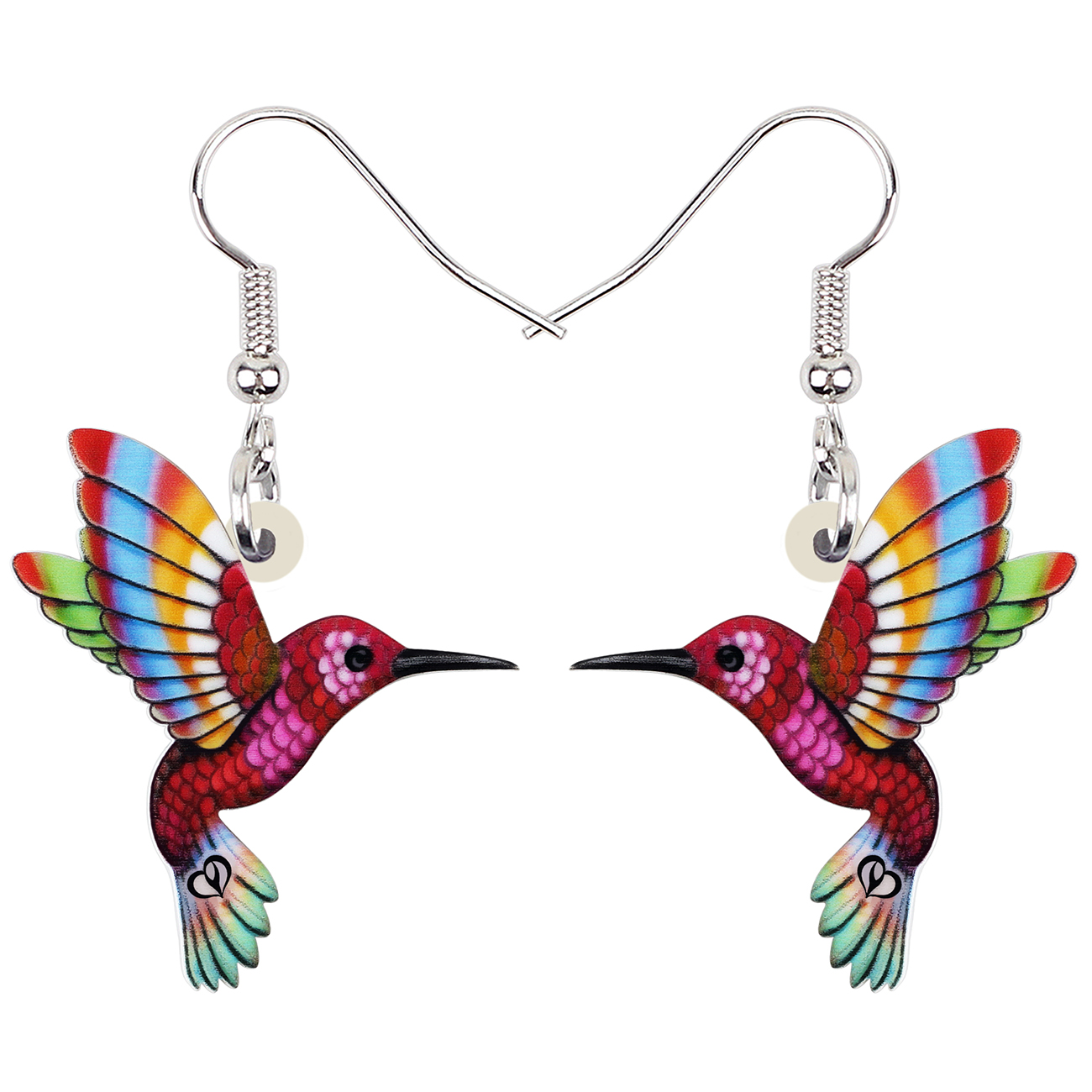 Colorful Acrylic Hummingbird Earrings Colorful Acrylic Hummingbird Earrings