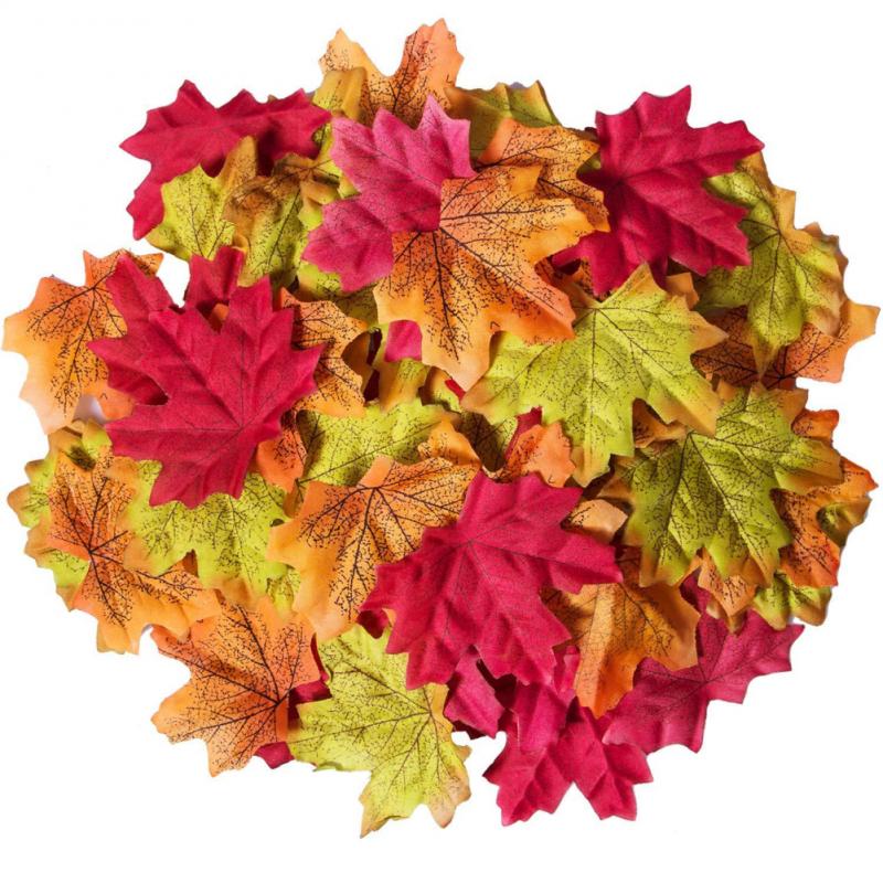 Colorful Artificial Autumn Leaves (50pcs)