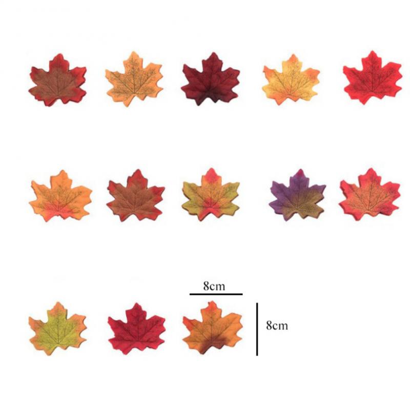 Colorful Artificial Autumn Leaves (50pcs)