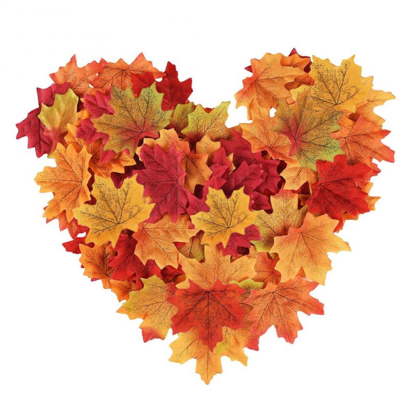 Colorful Artificial Autumn Leaves (50pcs)