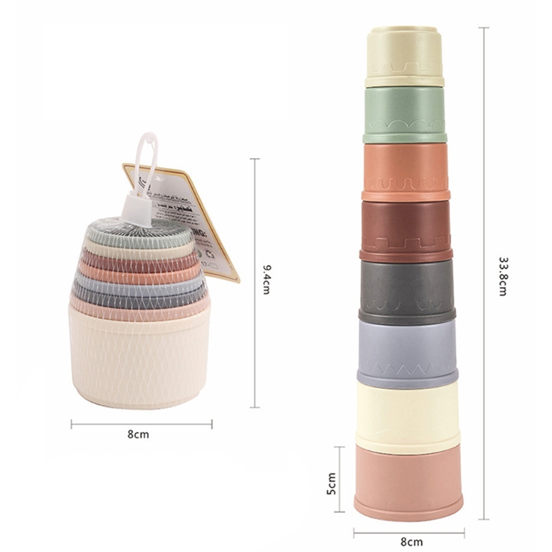 Colorful Baby Toy Stacking Cups (8pcs)