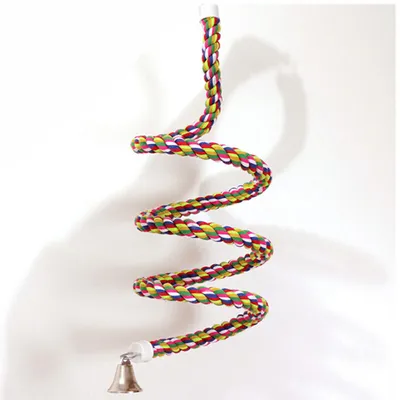 Colorful Bird Perch Rope with Bell