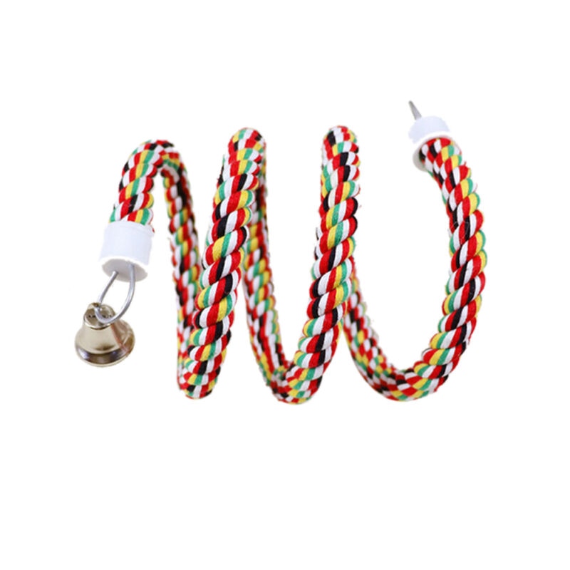 Colorful Bird Perch Rope with Bell
