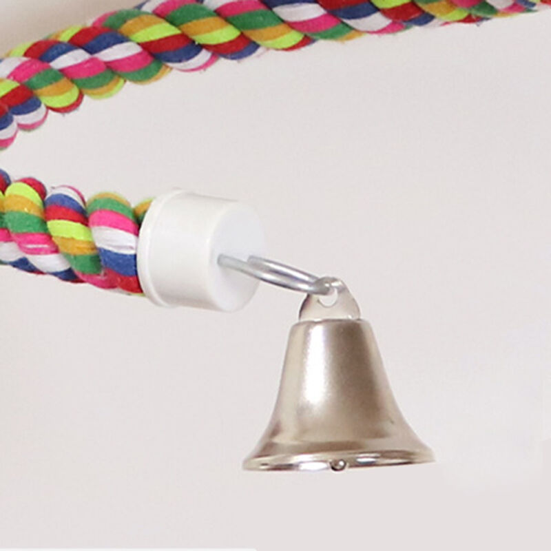 Colorful Bird Perch Rope with Bell