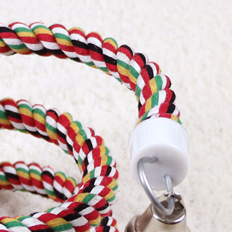 Colorful Bird Perch Rope with Bell