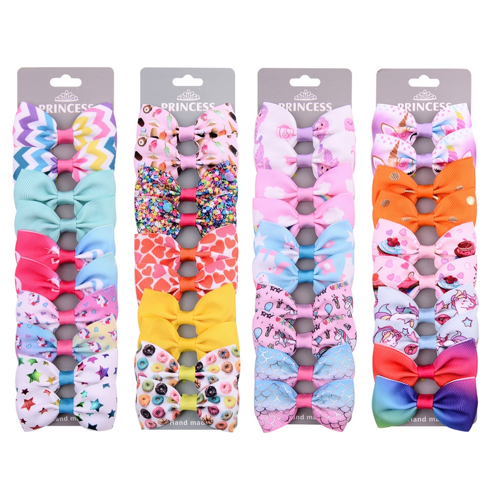 Colorful Bows for Little Girls (10 Pcs)