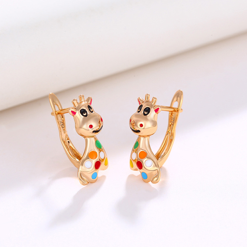 Colorful Copper Giraffe Earrings Colorful Copper Giraffe Earrings