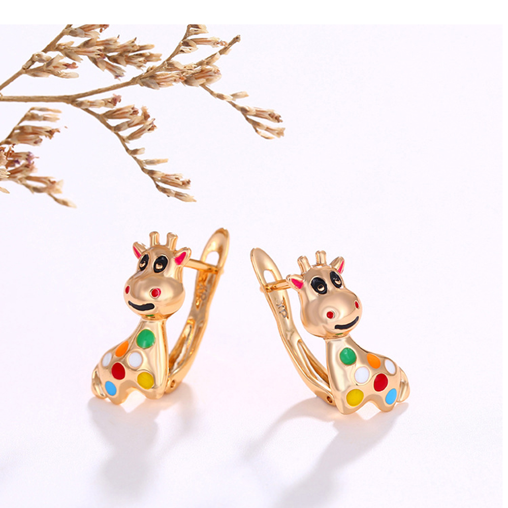 Colorful Copper Giraffe Earrings Colorful Copper Giraffe Earrings
