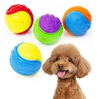 Colorful Design Squeaky Ball Dog Toy