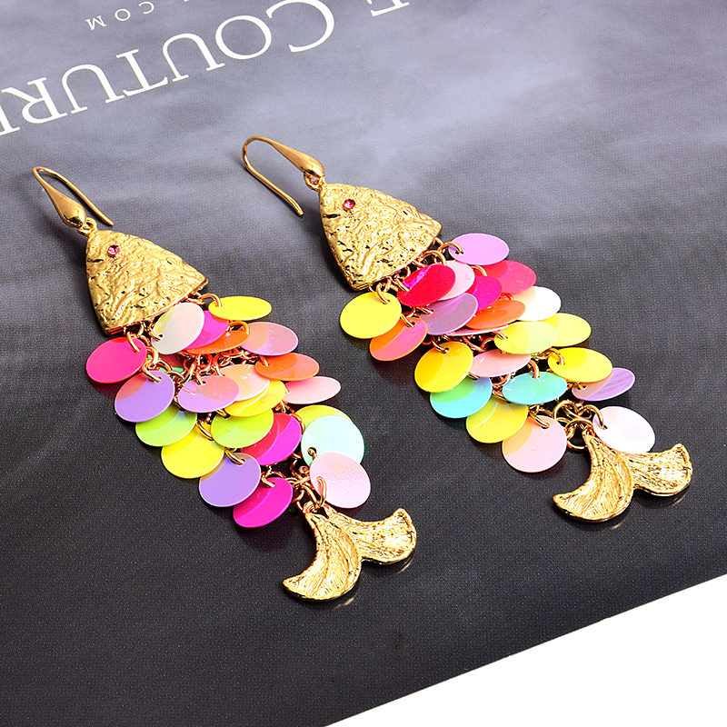 Colorful Drop Fish Scale Earrings Colorful Drop Fish Scale Earrings