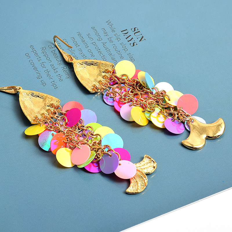 Colorful Drop Fish Scale Earrings Colorful Drop Fish Scale Earrings