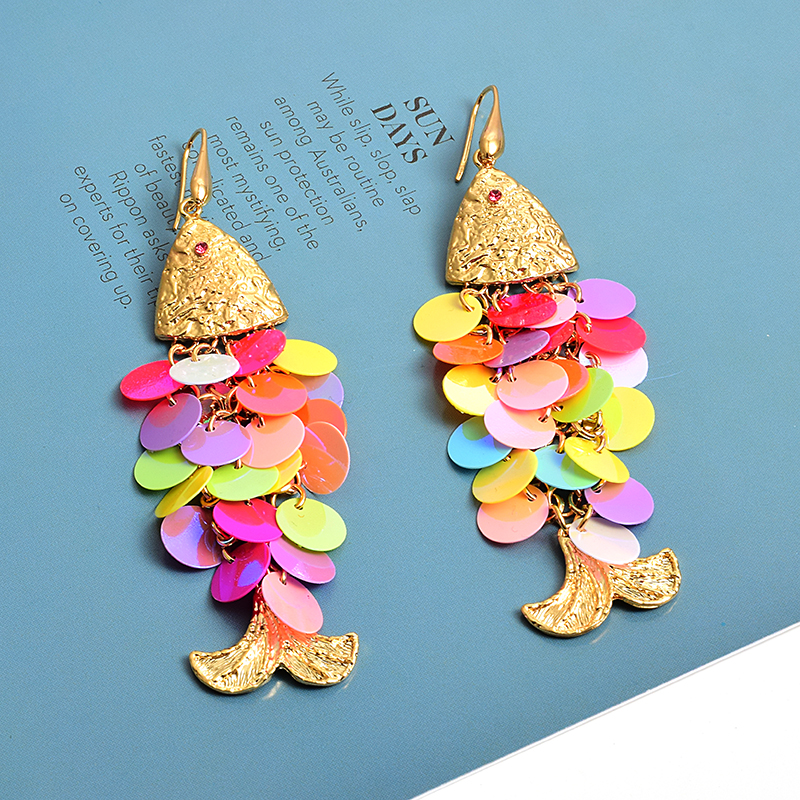 Colorful Drop Fish Scale Earrings Colorful Drop Fish Scale Earrings