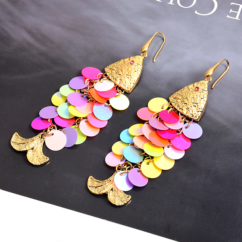Colorful Drop Fish Scale Earrings Colorful Drop Fish Scale Earrings
