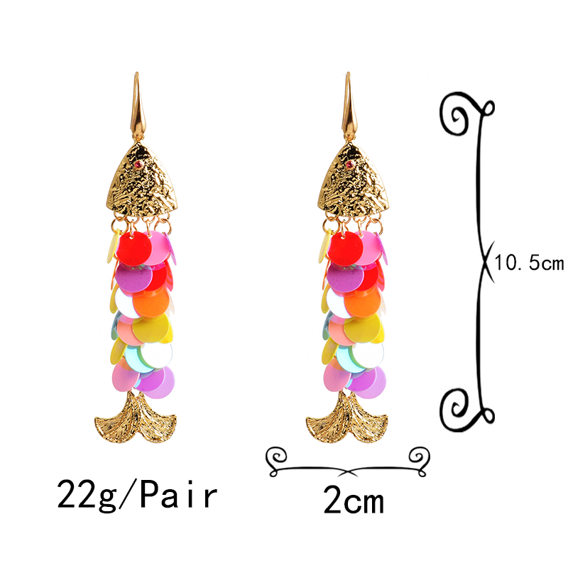 Colorful Drop Fish Scale Earrings Colorful Drop Fish Scale Earrings