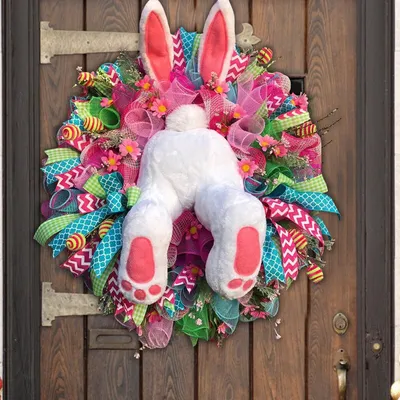 Colorful Easter Bunny Wreath
