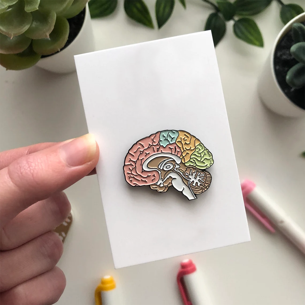 Colorful Enamel Brain Pin Colorful Enamel Brain Pin